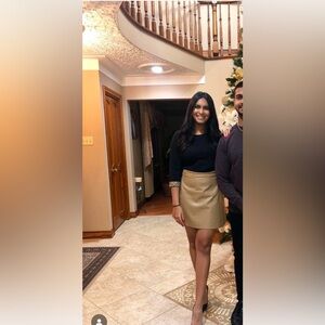 Wilfred leather wrap mini skirt